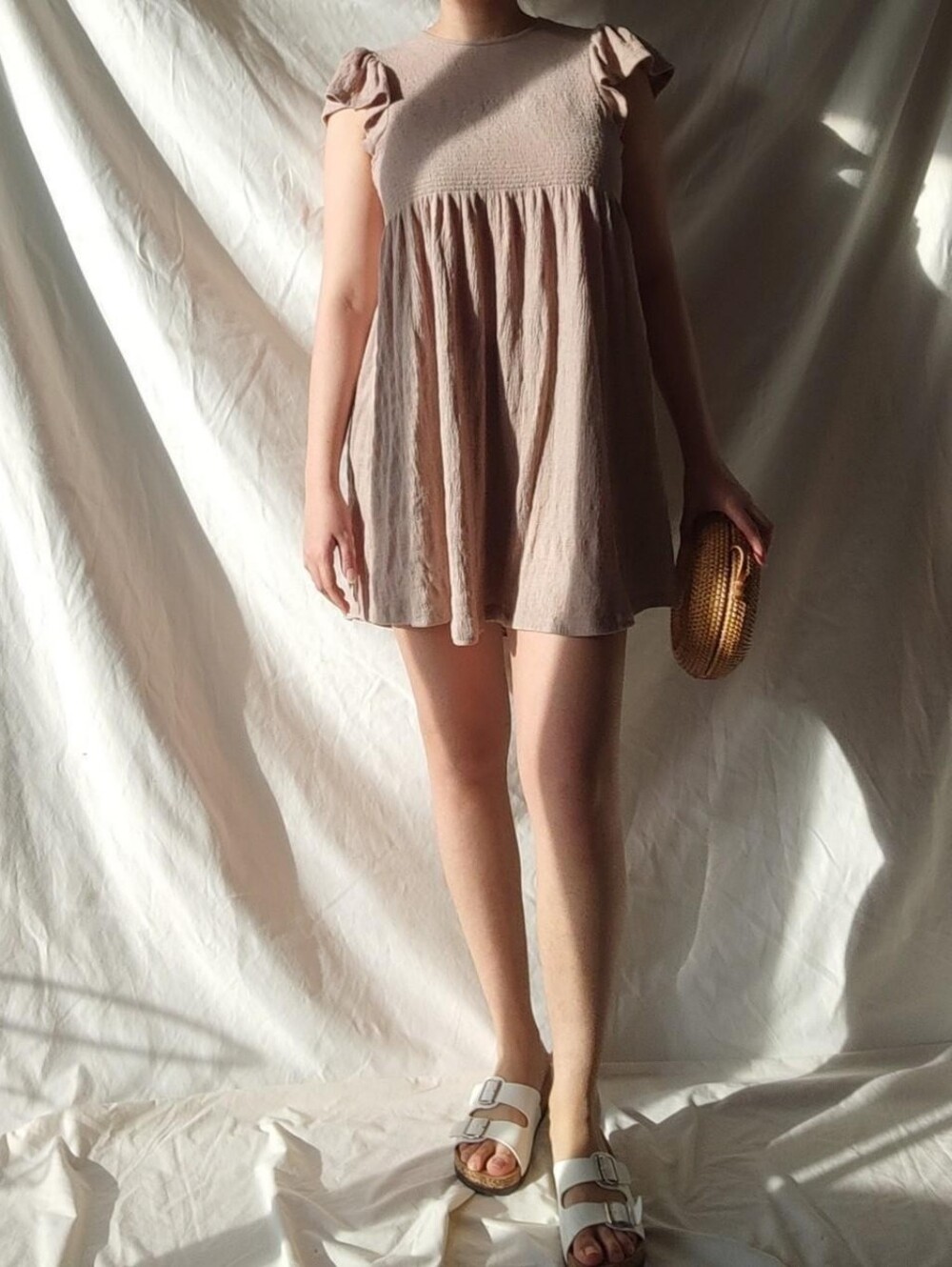 Gentle Fawn Tan Babydoll Summer Dress